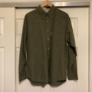 Men's LG Columbia Dk Green Patterned L/S Button Up